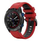 For Garmin Descent MK 2i 26mm Two-Color Sports Silicone Watch Band(Red+Black) - 1