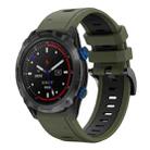 For Garmin Descent MK 2i 26mm Two-Color Sports Silicone Watch Band(Army Green + Black) - 1