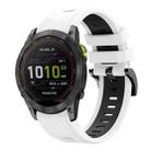 For Garmin Enduro 2 26mm Two-Color Sports Silicone Watch Band(White+Black) - 1