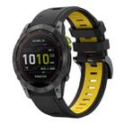 For Garmin Enduro 2 26mm Two-Color Sports Silicone Watch Band(Black+Yellow) - 1