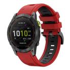 For Garmin Enduro 2 26mm Two-Color Sports Silicone Watch Band(Red+Black) - 1