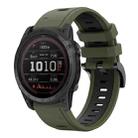 For Garmin TACTIX 7 / 7Pro 26mm Two-Color Sports Silicone Watch Band(Army Green + Black) - 1