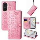 For Huawei Nova 10 Cat and Dog Embossed Leather Phone Case(Pink) - 1