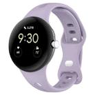 For Google Pixel Watch Water Drop Slimming Butterfly Button Solid Silicone Band(Light Purple) - 1