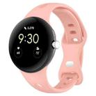 For Google Pixel Watch Water Drop Slimming Butterfly Button Solid Silicone Band(Light Pink) - 1