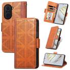 For Huawei Nova 10 Grid Leather Flip Phone Case(Brown) - 1