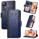 For Xiaomi 12T / Redmi K50 Ultra Grid Leather Flip Phone Case(Blue) - 1