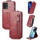 For Motorola Moto G72 Zipper Wallet Vertical Flip Leather Phone Case(Red) - 1