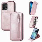 For Motorola Moto G72 Zipper Wallet Vertical Flip Leather Phone Case(Rose Gold) - 1