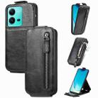 For vivo V25 Zipper Wallet Vertical Flip Leather Phone Case(Black) - 1