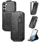 For Samsung Galaxy S23+ 5G Zipper Wallet Vertical Flip Leather Phone Case(Black) - 1