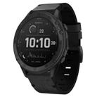 For Garmin Tactix Delta 26mm Leather Steel Buckle Watch Band(Black) - 1