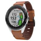 For Garmin Approach S62 22mm Leather Steel Buckle Watch Band(Brown) - 1