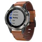 For Garmin Quatix 5 Sapphire 22mm Leather Steel Buckle Watch Band(Brown) - 1