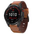 For Garmin Fenix 7S Solar 20mm Leather Steel Buckle Watch Band(Brown) - 1