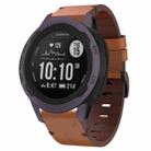 For Garmin Instinct 2S 20mm Leather Steel Buckle Watch Band(Brown) - 1