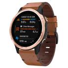 For Garmin Fenix 6S 20mm Leather Steel Buckle Watch Band(Brown) - 1