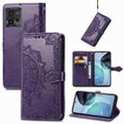 For Motorola Moto G72 Mandala Flower Embossed Leather Phone Case(Purple) - 1