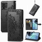 For Motorola Moto G72 Mandala Flower Embossed Leather Phone Case(Black) - 1