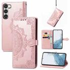 For Samsung Galaxy S23 5G Mandala Flower Embossed Leather Phone Case(Rose Gold) - 1