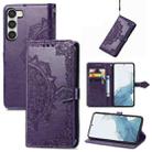 For Samsung Galaxy S23 5G Mandala Flower Embossed Leather Phone Case(Purple) - 1