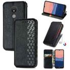 For Nokia C21 Cubic Grid Pressed Magnetic Leather Phone Case(Black) - 1