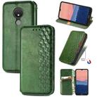For Nokia C21 Cubic Grid Pressed Magnetic Leather Phone Case(Green) - 1