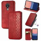 For Nokia C21 Cubic Grid Pressed Magnetic Leather Phone Case(Red) - 1