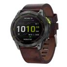 For Garmin Enduro 2 26mm Leather Steel Buckle Watch Band(Brown) - 1