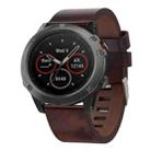 For Garmin Fenix 5X Sapphire 26mm Leather Steel Buckle Watch Band(Brown) - 1