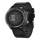 For Garmin Fenix 3 HR 26mm Leather Steel Buckle Watch Band(Black) - 1