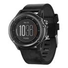 For Garmin Fenix 3 Sapphire 26mm Leather Steel Buckle Watch Band(Black) - 1