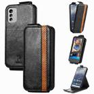 For Nokia G60 Splicing Wallet Card Holder Vertical Flip Leather Phone Case(Black) - 1