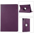 For Xiaomi Redmi Pad 10.61 ENKAY Hat-Prince 360 Degree Rotation Litchi Leather Smart Case(Dark Purple) - 1
