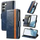 For Samsung Galaxy S23 5G CaseNeo Splicing Dual Magnetic Buckle Leather Phone Case(Blue) - 1