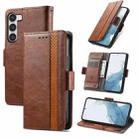 For Samsung Galaxy S23+ 5G CaseNeo Splicing Dual Magnetic Buckle Leather Phone Case(Brown) - 1