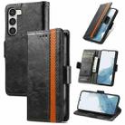 For Samsung Galaxy S23 Ultra 5G CaseNeo Splicing Dual Magnetic Buckle Leather Phone Case(Black) - 1