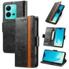 For vivo V25 CaseNeo Splicing Dual Magnetic Buckle Leather Phone Case(Black) - 1