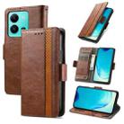 For vivo V25 CaseNeo Splicing Dual Magnetic Buckle Leather Phone Case(Brown) - 1