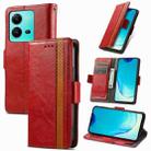 For vivo V25 CaseNeo Splicing Dual Magnetic Buckle Leather Phone Case(Red) - 1