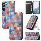 For Samsung Galaxy S23 5G CaseNeo Colorful Magnetic Leather Phone Case(Rhombus Mandala) - 1