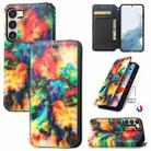 For Samsung Galaxy S23+ 5G CaseNeo Colorful Magnetic Leather Phone Case(Colorful Cloud) - 1