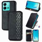 For vivo V25 Cubic Grid Pressed Magnetic Leather Phone Case(Black) - 1
