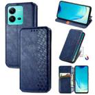 For vivo V25 Cubic Grid Pressed Magnetic Leather Phone Case(Blue) - 1