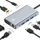 JUNSUNMAY 7 in 1 Type-C to 4K HDMI / VGA / 1000M Ethernet Docking Station Adapter USB C Hub - 1