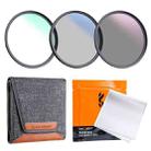 K&F CONCEPT SKU.1945 MCUV+CPL+ND4 Slim Lens Filter Kit  with Filter Pouch and Cleaning Cloths - 1