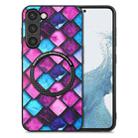 For Samsung Galaxy S23 5G Colored Drawing Leather Back Cover Magsafe Phone Case(Purple Scales) - 1