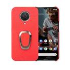 For Nokia G20 Ring Holder Litchi Texture Genuine Leather Phone Case(Red) - 1