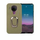 For Nokia 5.4 Ring Holder Litchi Texture Genuine Leather Phone Case(Green) - 1