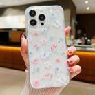 For iPhone 14 Pro Fresh Small Floral Epoxy TPU Phone Case(D06 Love of Butterfly) - 1